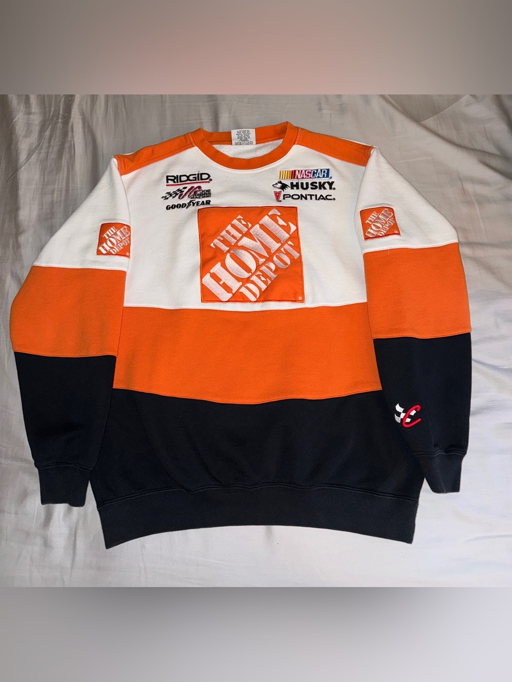 Chase Orange and White Home Depot #20 Logo Crewneck Sweatshirt